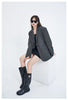 Women's Relaxed Blazer, Lapel Collar, Long Sleeves and Flap Pockets