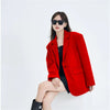 Women's Relaxed Blazer, Lapel Collar, Long Sleeves and Flap Pockets