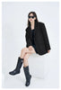 Women's Relaxed Blazer, Lapel Collar, Long Sleeves and Flap Pockets