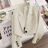 Women's Regular Fit One Button Polyester Long Sleeve Office Jacket for Business Casual Work Wear in Black