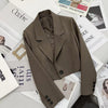 Women's Regular Fit One Button Polyester Long Sleeve Office Jacket for Business Casual Work Wear in Black