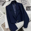 Women's Regular Fit One Button Polyester Long Sleeve Office Jacket for Business Casual Work Wear in Black
