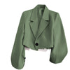 Women's Regular Fit One Button Polyester Long Sleeve Office Jacket for Business Casual Work Wear in Black