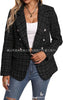 Women's Tweed-Style Blazer, Notched Lapels, Long Sleeves and Button Front