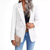 Women's Tweed-Style Blazer, Notched Lapels, Long Sleeves and Button Front