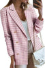 Women's Tweed-Style Blazer, Notched Lapels, Long Sleeves and Button Front
