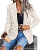 Women's Tweed-Style Blazer, Notched Lapels, Long Sleeves and Button Front