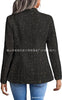 Women's Tweed-Style Blazer, Notched Lapels, Long Sleeves and Button Front
