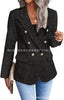 Women's Tweed-Style Blazer, Notched Lapels, Long Sleeves and Button Front