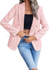 Women's Tweed-Style Blazer, Notched Lapels, Long Sleeves and Button Front
