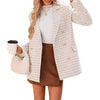 Women's Tweed-Style Blazer, Notched Lapels, Long Sleeves and Button Front