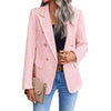Women's Tweed-Style Blazer, Notched Lapels, Long Sleeves and Button Front