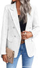 Women's Tweed-Style Blazer, Notched Lapels, Long Sleeves and Button Front