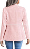 Women's Tweed-Style Blazer, Notched Lapels, Long Sleeves and Button Front