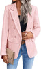 Women's Tweed-Style Blazer, Notched Lapels, Long Sleeves and Button Front