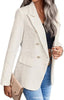Women's Tweed-Style Blazer, Notched Lapels, Long Sleeves and Button Front