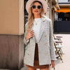 Women's Tweed-Style Blazer, Notched Lapels, Long Sleeves and Button Front