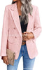 Women's Tweed-Style Blazer, Notched Lapels, Long Sleeves and Button Front