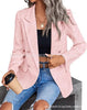 Women's Tweed-Style Blazer, Notched Lapels, Long Sleeves and Button Front