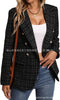 Women's Tweed-Style Blazer, Notched Lapels, Long Sleeves and Button Front