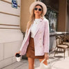 Women's Tweed-Style Blazer, Notched Lapels, Long Sleeves and Button Front