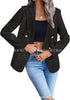 Women's Tweed-Style Blazer, Notched Lapels, Long Sleeves and Button Front