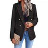 Women's Tweed-Style Blazer, Notched Lapels, Long Sleeves and Button Front