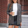 Women's Tweed-Style Blazer, Notched Lapels, Long Sleeves and Button Front