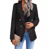 Women's Tweed-Style Blazer, Notched Lapels, Long Sleeves and Button Front