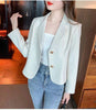 Women's Short Blazer, Notched Lapels, Fitted Shape and Long Sleeves