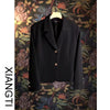 Women's Short Blazer, Notched Lapels, Fitted Shape and Long Sleeves