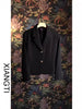 Women's Short Blazer, Notched Lapels, Fitted Shape and Long Sleeves