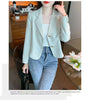 Women's Short Blazer, Notched Lapels, Fitted Shape and Long Sleeves