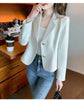 Women's Short Blazer, Notched Lapels, Fitted Shape and Long Sleeves