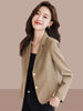 Women's Short Blazer, Notched Lapels, Fitted Shape and Long Sleeves