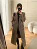 Women's Elegant Double Breasted Suit Collar Long Sleeve Trench Jacket with Pockets for Spring and Fall Everyday Wear