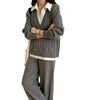 Women's Knitted Solid Color Thick Wide Leg Pants for Autumn in Warm Comfortable Everyday Wear