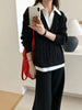 Women's Knitted Solid Color Thick Wide Leg Pants for Autumn in Warm Comfortable Everyday Wear
