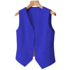 Women's Regular Fit Collarless Polyester Solid Color Vest with Single Row Multiple Buckles and Pocket for Fall Layering in Black