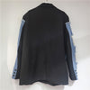 Women's Loose Fit Autumn Denim Color Block Jacket with Suit Collar Long Sleeves and Single Row Two Buttons for Casual Wear in Black