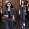 Women's Casual Polyester Solid Color Long Sleeves Pants with Buttons for Autumn in Gray Black Khaki