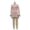 Women's Mini Dress, Crew Neck, Long Sleeves and Ruffle Hem