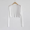 Women's Collarless Long Sleeve Tencel Knit Cardigan Lightweight Cover Up for Autumn in Solid Color