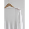 Women's Collarless Long Sleeve Tencel Knit Cardigan Lightweight Cover Up for Autumn in Solid Color