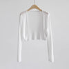Women's Collarless Long Sleeve Tencel Knit Cardigan Lightweight Cover Up for Autumn in Solid Color