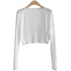Women's Collarless Long Sleeve Tencel Knit Cardigan Lightweight Cover Up for Autumn in Solid Color