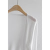 Women's Collarless Long Sleeve Tencel Knit Cardigan Lightweight Cover Up for Autumn in Solid Color