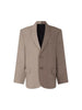 Women's Casual Polyester Color Block Blazer with Buttons and Long Sleeves for Autumn Office