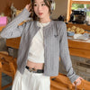 Women's Regular Fit Basic Style Polyester Solid Color Round Neck Long Sleeve Single Breasted Button Cardigan for Autumn in Red Gray Pink Yellow