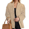 Women's Regular Fit Single-Breasted Lapel Long Sleeve Blazer Jacket with Buttons for Autumn Office in Brown Khaki